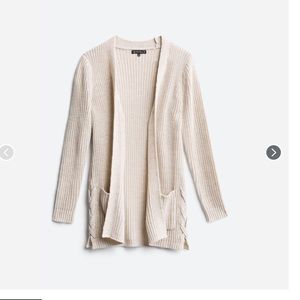 Audra Side Lace Up Detail Textured Cardigan